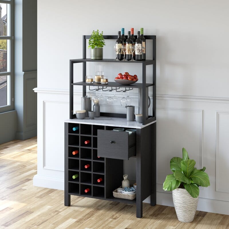 Stand Up Bar Cabinet with Wine Storage