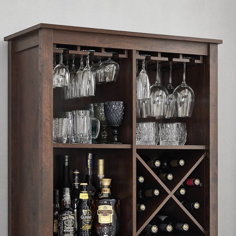 Bar Cabinet Bookshelf With Glass Doors