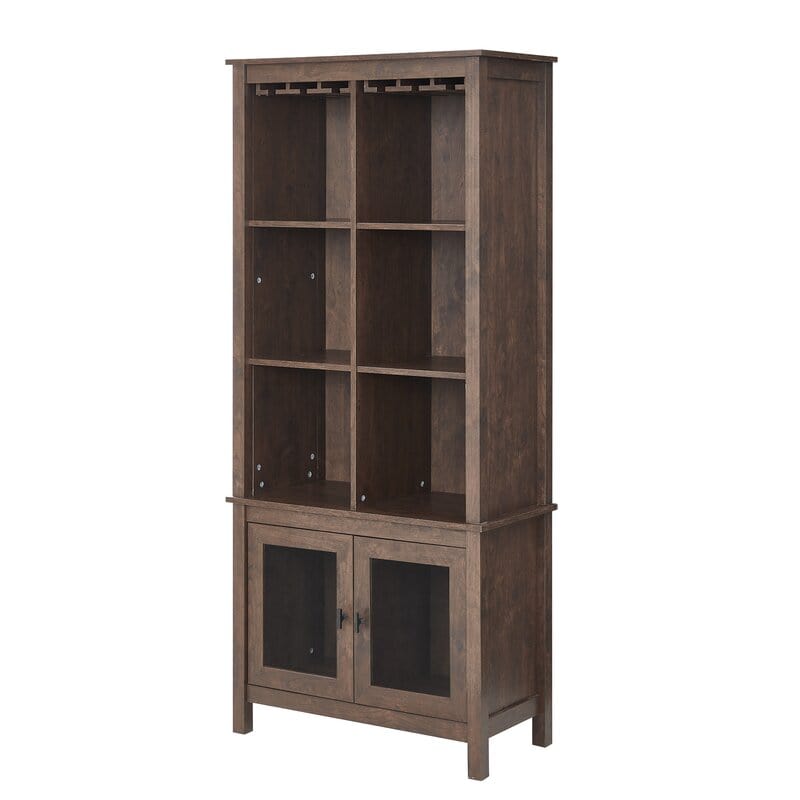 Bar Cabinet Bookshelf With Glass Doors