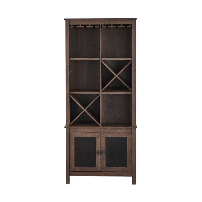 Bar Cabinet Bookshelf With Glass Doors