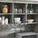 Tall Cabinet In Concrete Finish With Mesh Doors