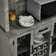 Tall Cabinet In Concrete Finish With Mesh Doors